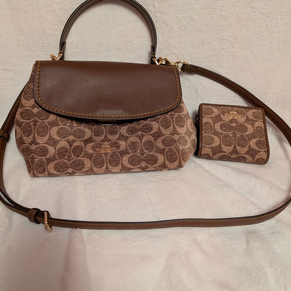 Coach Brown and Tan Crossbody Bag Set